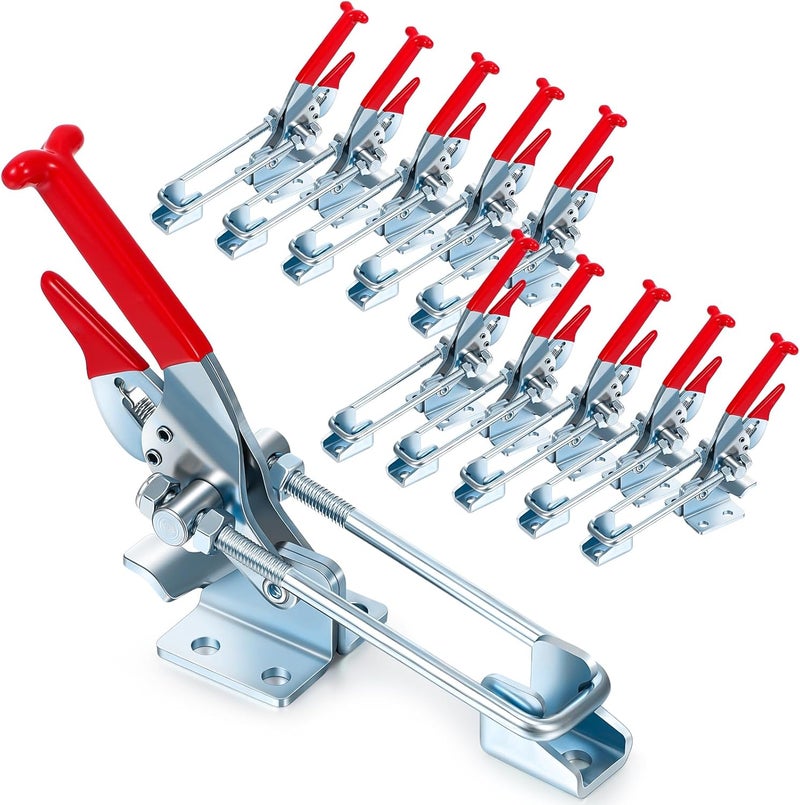 Yaocom 10 Pack 2000lbs Toggle Clamp 431 Heavy Duty Toggle Latch Clamp Adjustable U Bolt Self Lock Latch for Tire Carrier, Trailer and Door Hardware, Smoker Lid and More 7.87 Inch(433 Type) - Image 1